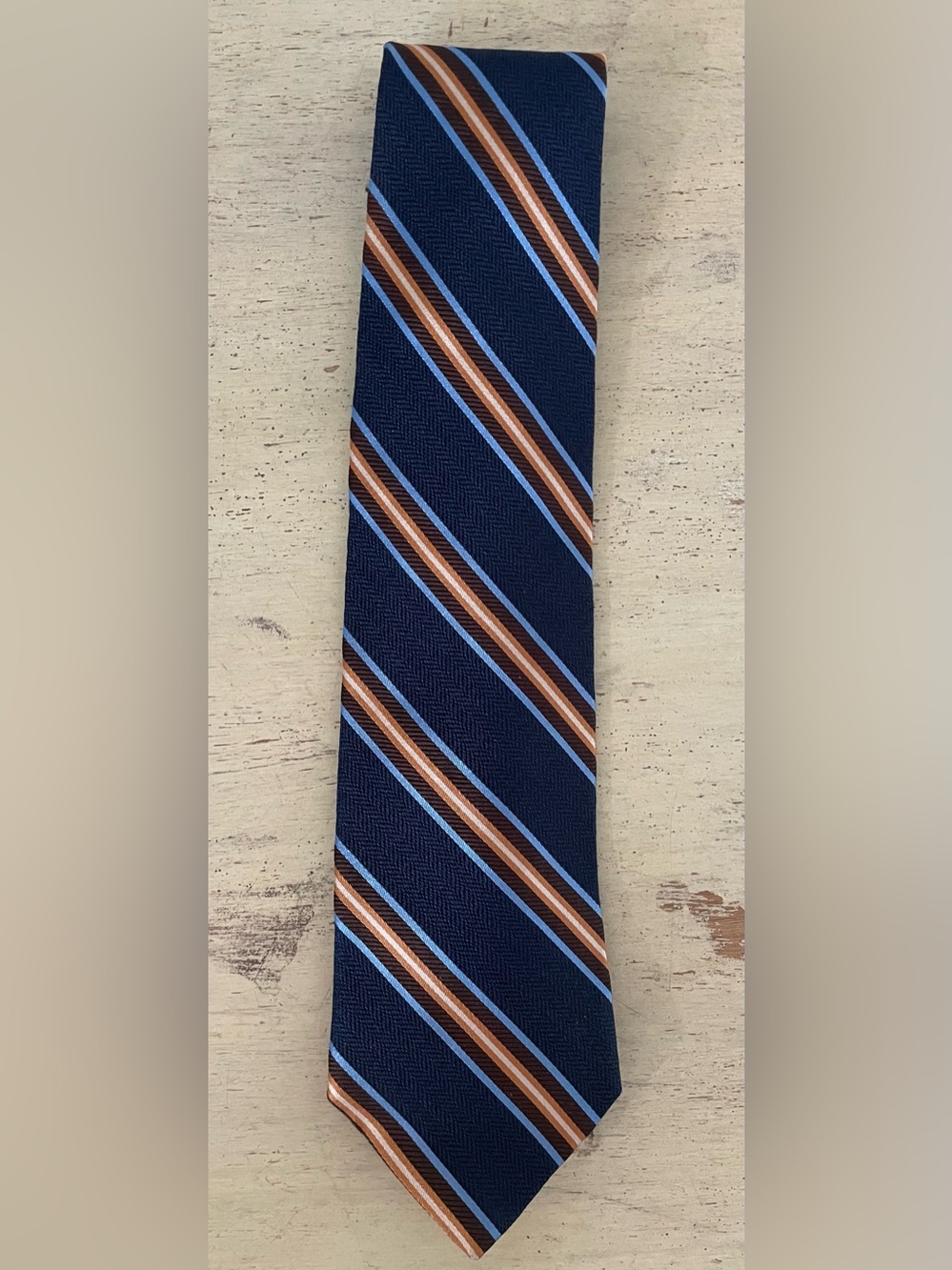 Brooks Brothers MAKERS Made in USA Stripe Print Woven Herringbone Silk Tie
$118